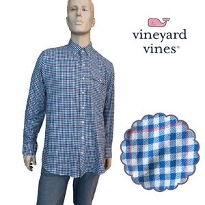 Vineyard Vines Shirt Shep & Ian Window Pane Button Down Collar Crosby Slim Fit